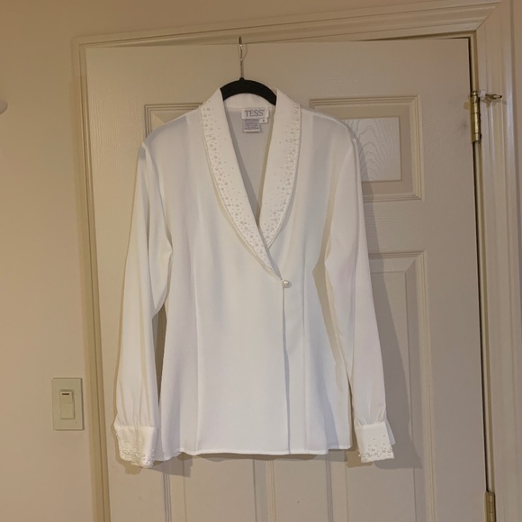Tops - Tess Ivory Embellished Blouse sz 8